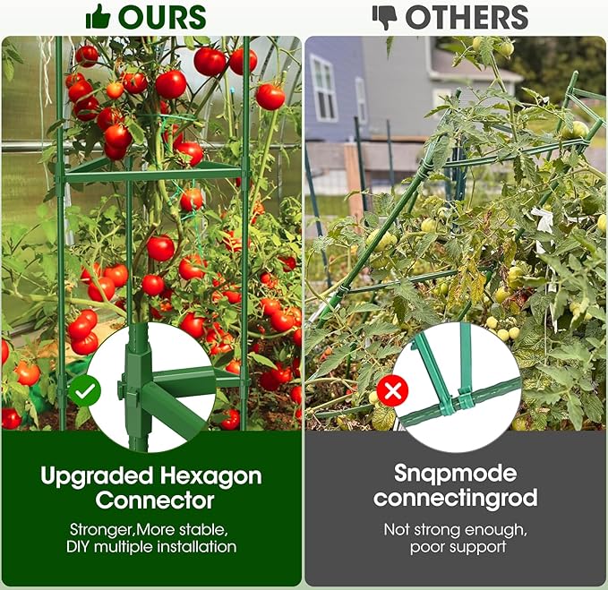 8 Pack Tomato Cages for Garden, Heavy Duty Adjustable Tomato Stake Support for - Image 5