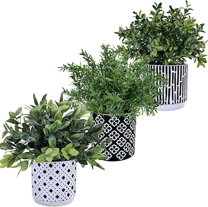 Winlyn 3-Pack Artificial Potted Plants - Image 2