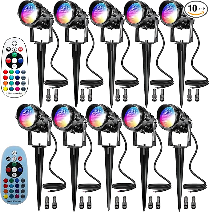 Halloween Christmas Landscape Lights 12W RGBW Outdoor Spot Lights by UPONELED
