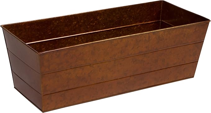 22" Galvanized Window Box Flower Planter by Trademark Innovations by Trademark+Innovations