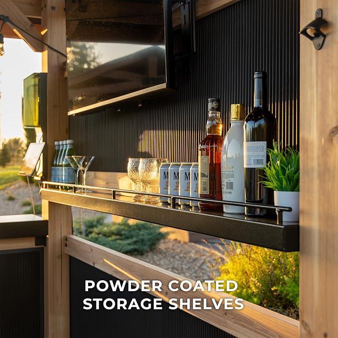 Backyard Discovery Palisade 9' x 6' Cedar Wood Outdoor Bar Set - Image 8