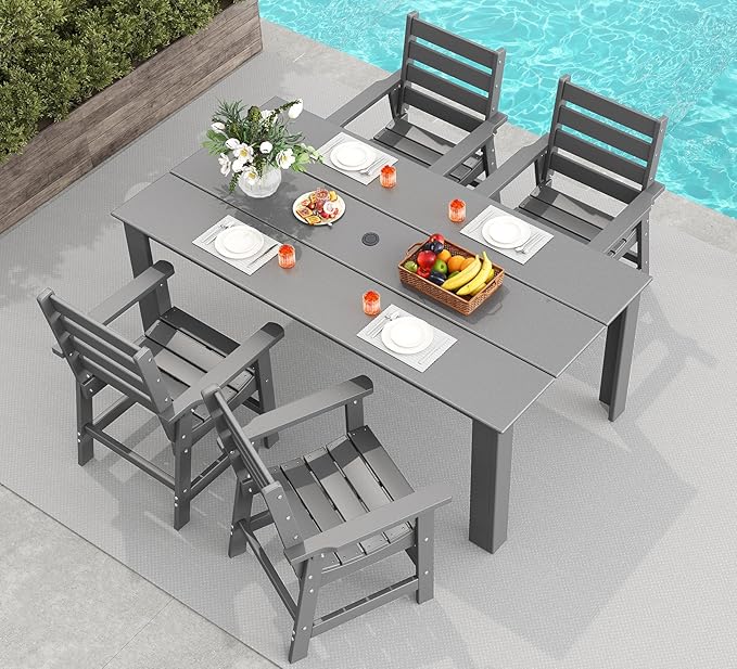 GREENVINES 5-Piece Patio-Dining-Set | HDPE Plastic | Outdoor Table and Chairs by GreenVines
