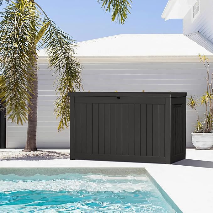 Devoko XXL 230 Gallon Resin Large Deck Box Waterproof Outdoor Storage Box - Image 4