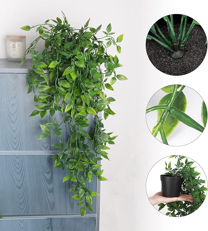 Whonline Fake Hanging Plants, Artificial Small Potted Plants - Image 7