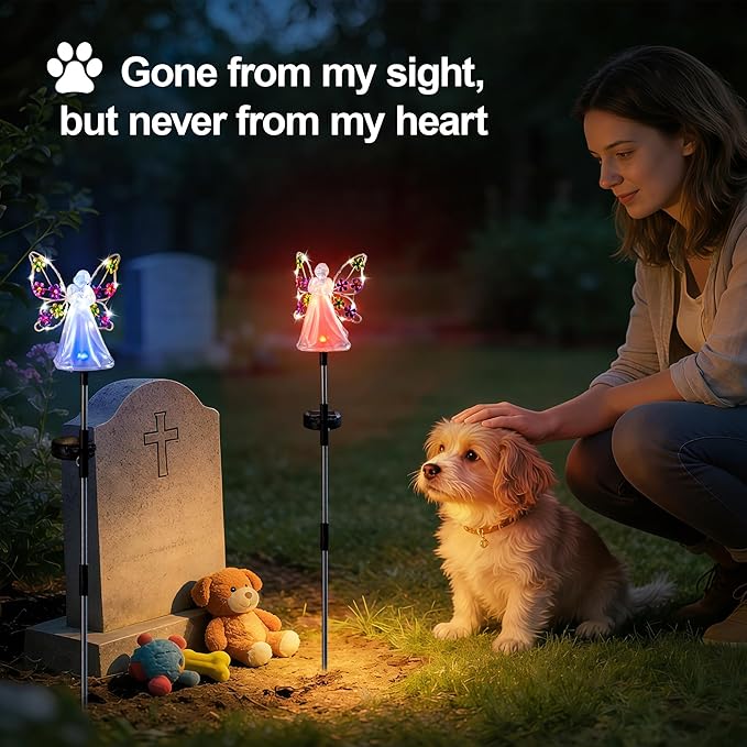 Angel Solar Lights for Cemetery Memorial Gift Grave Decorations Solar Angel - Image 5