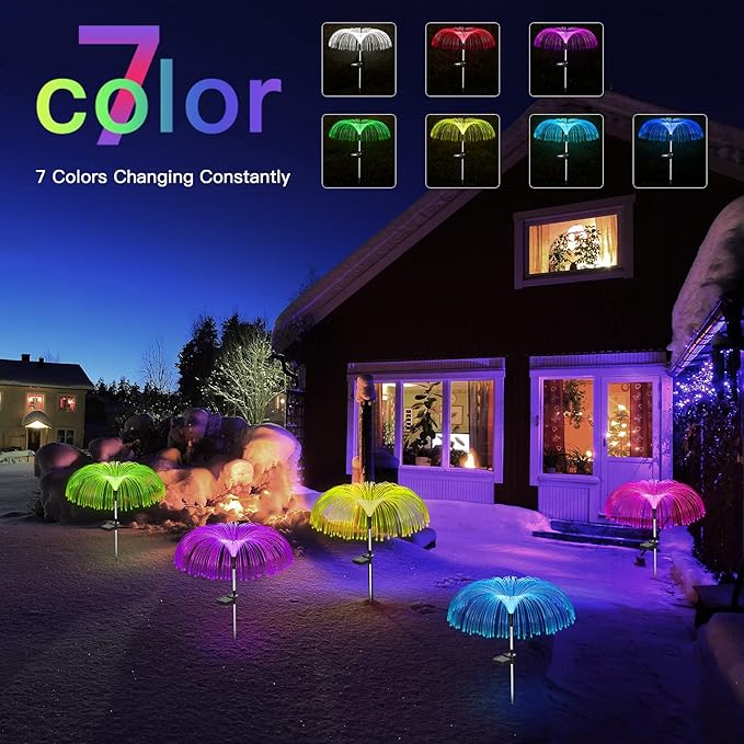 Vosaro Solar Flower Lights Outdoor Garden Decorations Waterproof, Solar Yard - Image 3