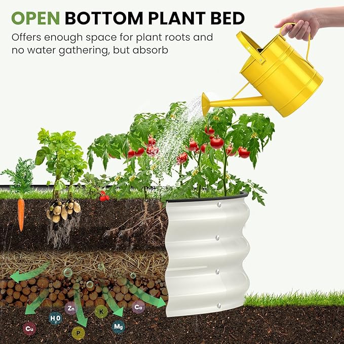 Galvanized Raised Garden Bed 8x4x1 FT, Oval Metal Raised Garden Bed Outdoor - Image 3
