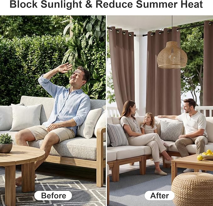 RYB HOME Outdoor Curtains Waterproof - Image 2
