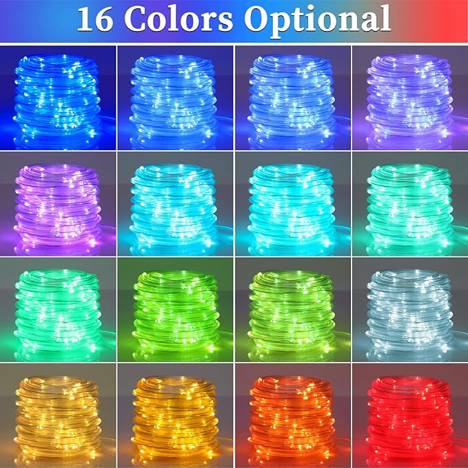 ANJAYLIA 99FT 300 LED Color Changing Rope Lights, 18 Colors Outdoor String - Image 2