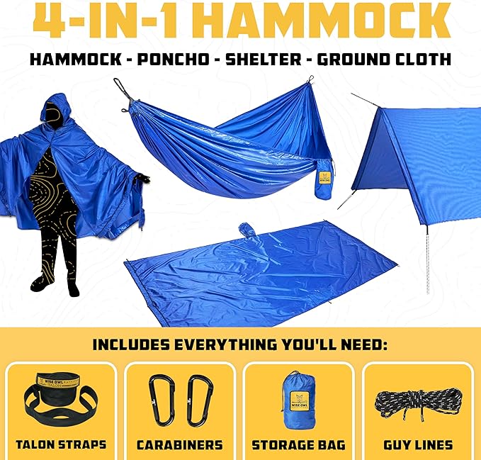 Wise Owl Outfitters Camping Hammock – 500lbs Portable Hammock - Image 2