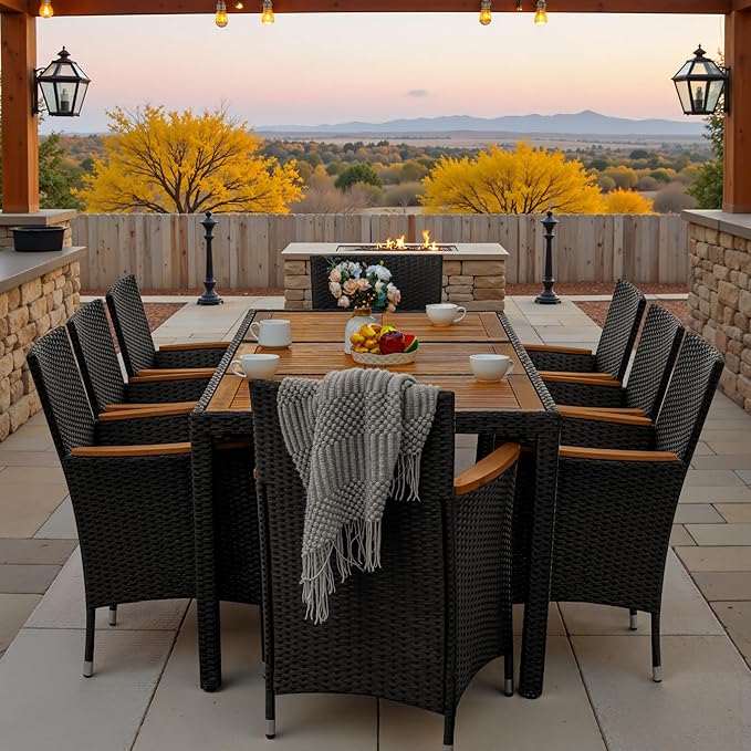 Greesum 9 Pieces Outdoor Patio Dining Set, Conversation Sets by BuynowfromGreesum