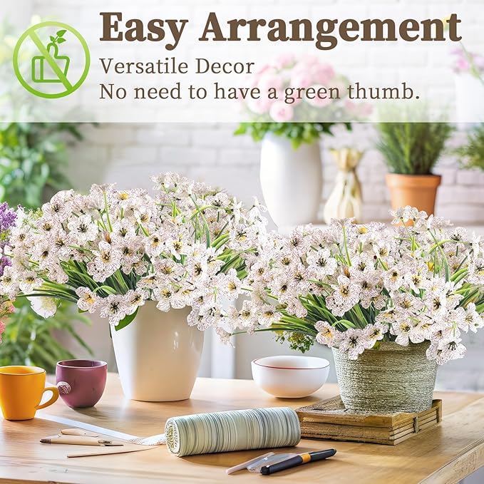 24 White Bundles Artificial Flowers - Image 6