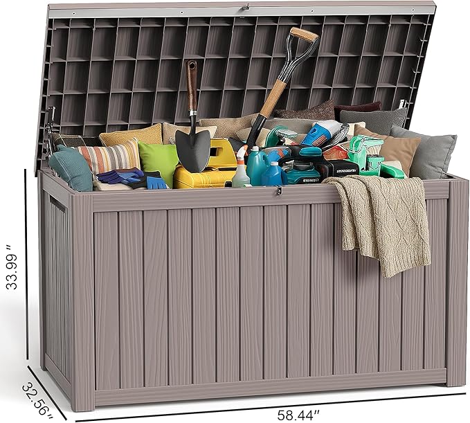 ROJIK Outdoor Storage Housing Deck Box, Waterproof Patio Furniture, Garden Tools - Image 2