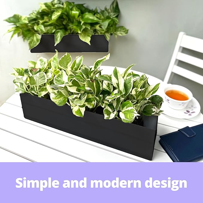 LaLaGreen Wall Planter Rectangular Metal Hanging Flower Pot - Image 8