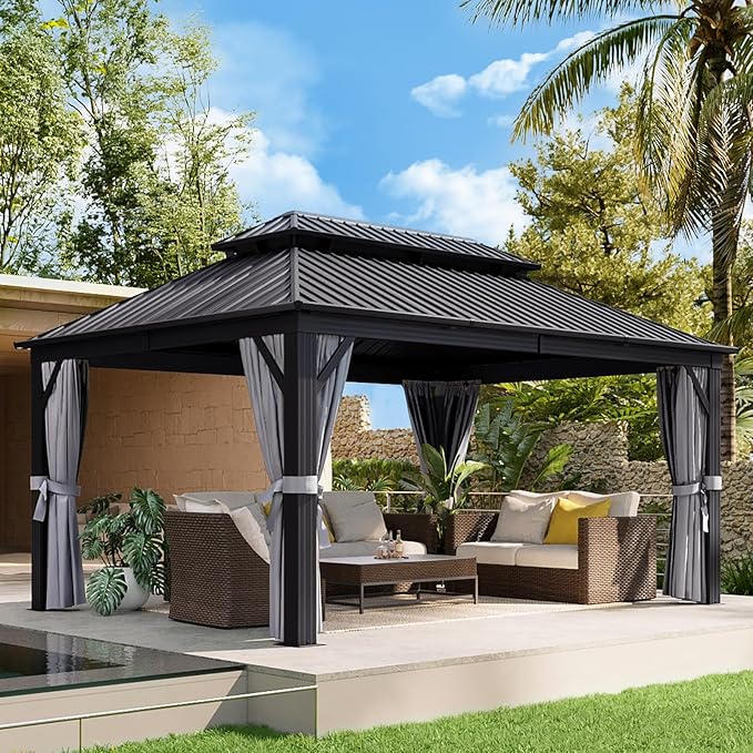 Aoxun 12FT X 16FT Hardtop Gazebo, Outdoor Pergolas - Image 9