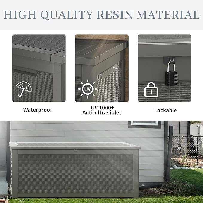 Outdoor Storage Box, Resin Deck Boxes Indoor and outdoor, Waterproof Storage - Image 2