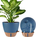 2 Pack 10 inch Plant Pots, Plastic Self Watering Planters by Fielda