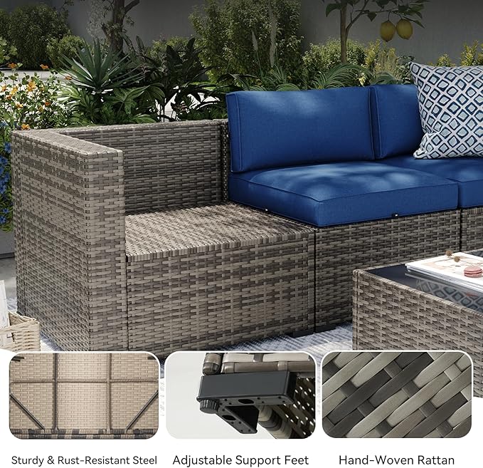Aoxun Patio Furniture Sets, 15-Piece Outdoor Patio Furniture - Image 6