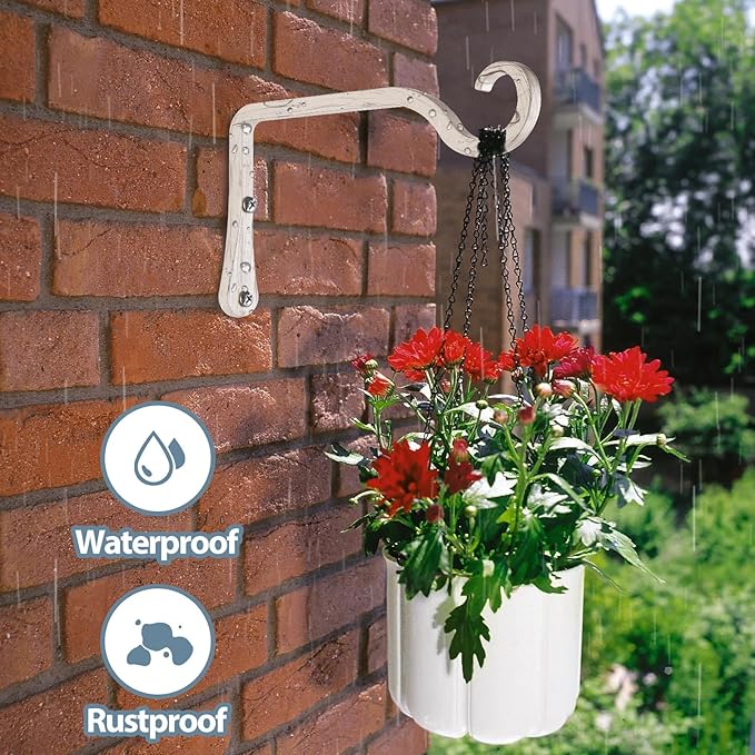 BOLITE Plant Hangers, 6 Inch Hanging Plant Brackets Outdoor Indoor, Wall Hooks - Image 3