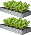 12x4x1 ft Galvanized Raised Garden Bed, Outdoor Planter Box Metal Patio Kit by Zunatu