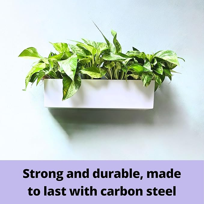 LaLaGreen Wall Planter Carbon Steel White Metal Hanging Flower Pot - Image 8