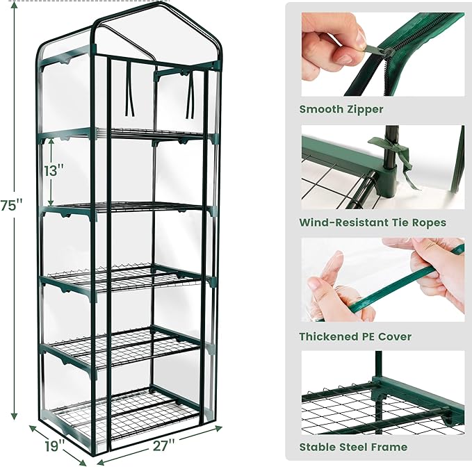 Worth Garden 5 Tier Mini Greenhouse - Image 6