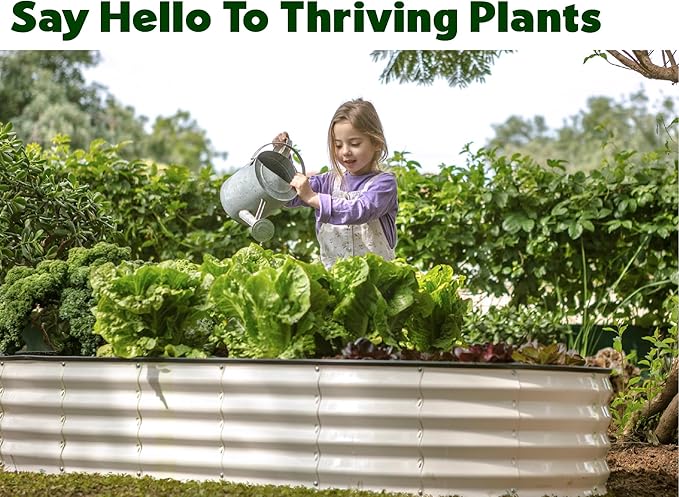 Plant & Plot Galvanized Raised Garden Beds Outdoor // 8×4×1 ft Planter Raised - Image 4