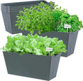 Window Box Planter 6 Pcs, 16.5 Inches Self Watering Rectangle Flower Plant Pots by Oliz