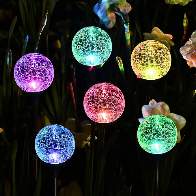 SOLPEX Solar Garden Lights 6 Pack, Solar Lights Outdoor Decorative, Solar Globe - Image 6