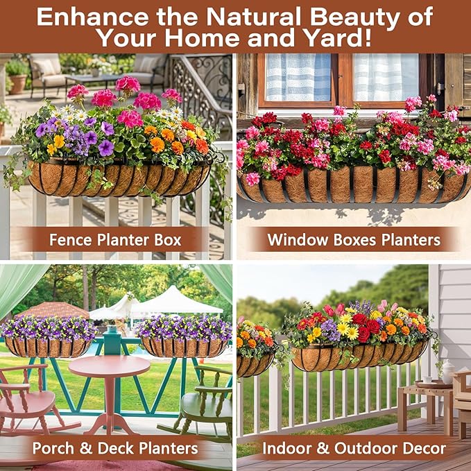 Legigo 4PCS 36 Inch Natural Trough Coco Coir Liners Planters Replacement - Image 6