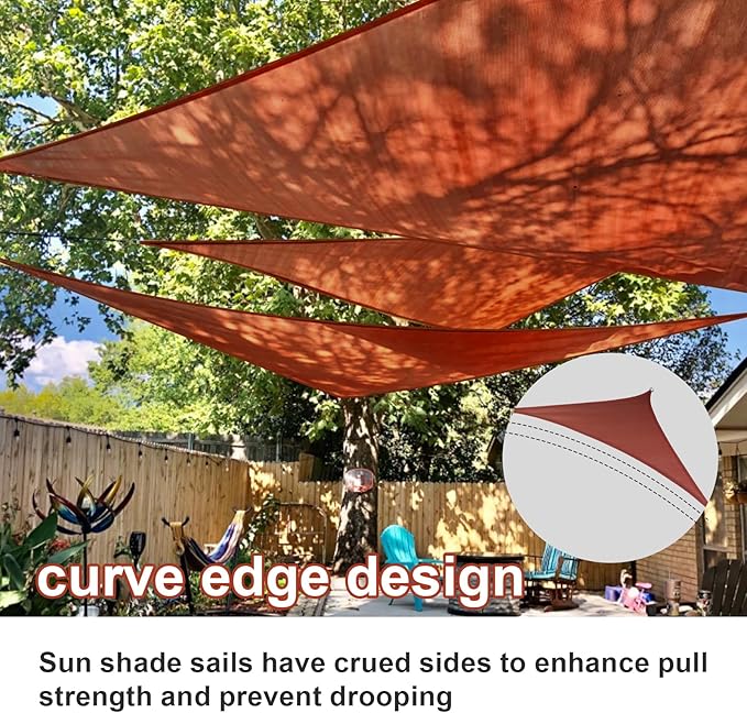 SUNLAX Custom Size 10'x15'x18' Red Sun Shade Sail Right Triangle UV Block - Image 3