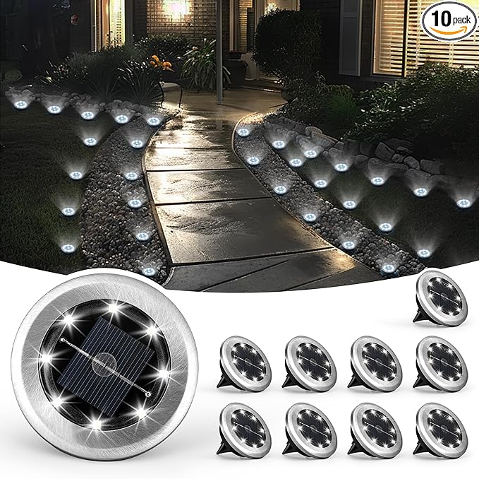 SOLPEX Mini Solar Ground Lights, 10 Pack Solar Lights Outdoor Waterproof by Solpex