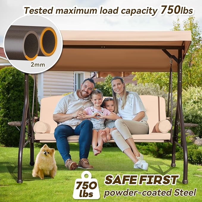 3 in 1 Outdoor Porch Swing - Image 2