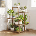 Bamworld Corner Plant Stand Indoor Outdoor Plant Shelf Small Plant Table by Bamworld