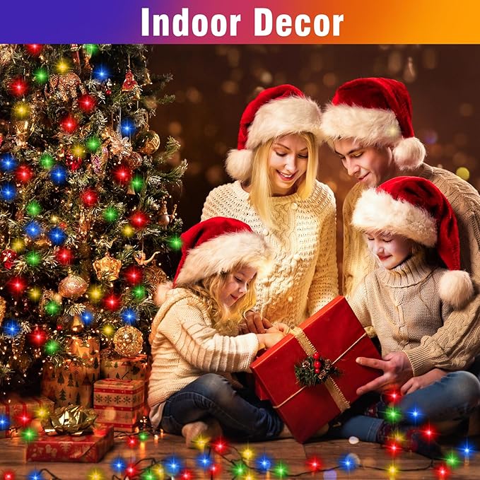 Nisocy 200 LED 4 Color Christmas String Lights, 8 Modes Plug in Christmas Tree - Image 5