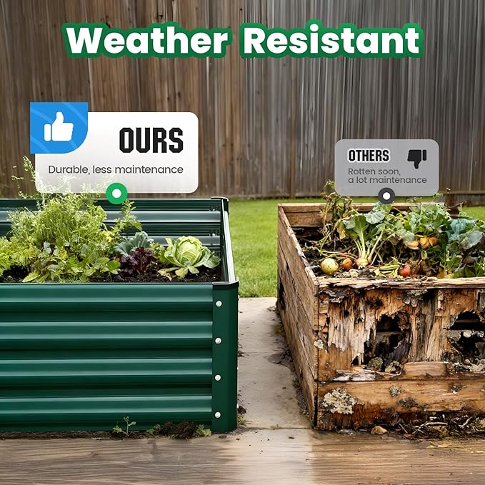 Quictent Galvanized Raised Garden Bed 8x4x1 Ft Metal Planter Box - Image 9