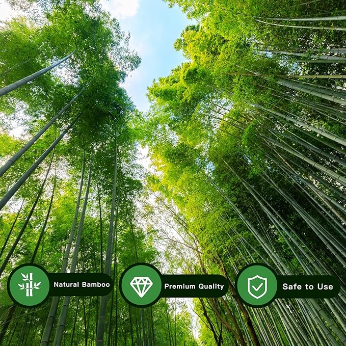 Garden Stakes, 18 Inches Natural Bamboo Plant Stakes, Plant Support Stakes - Image 3