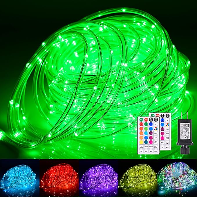 66Ft LED Rope Lights Outdoor, 18 Colors Changing String Lights Plug in by Nazuwke