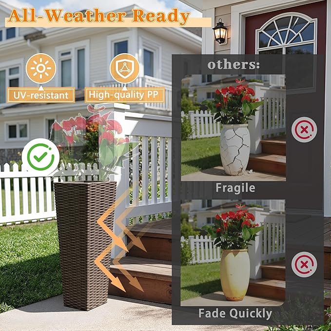 Greesum 24 Inch Tall Plastic Planters - Image 5
