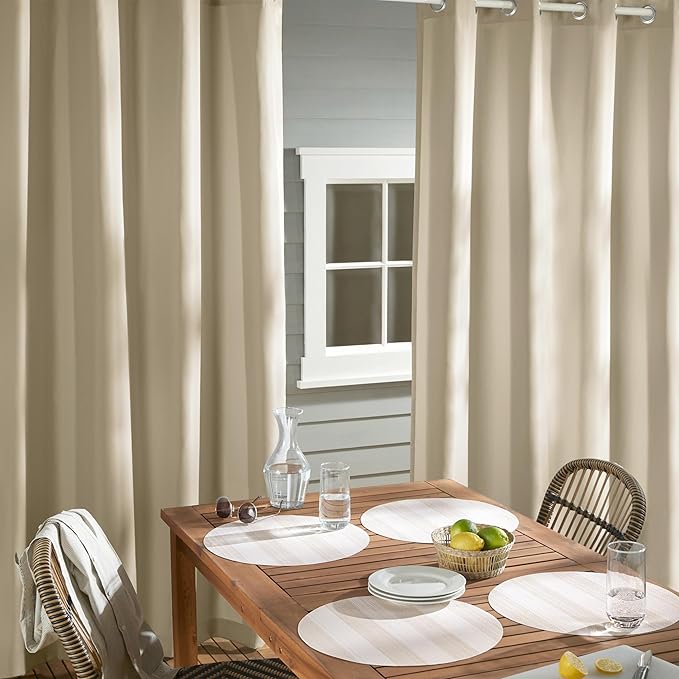 TOWN & COUNTRY BASICS Cabana Solid Heavyweight Indoor Outdoor Curtains - Image 4