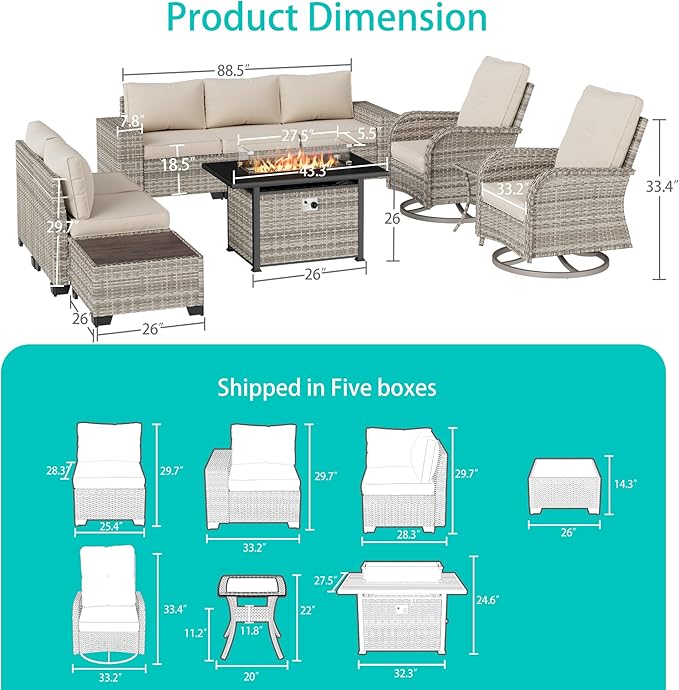 10-Piece Outdoor Patio Furniture Set - Image 5