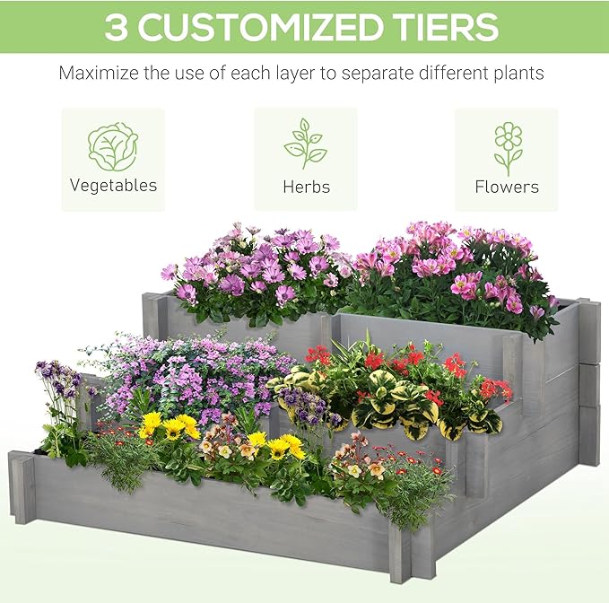 Outsunny 3-Tier Raised Garden Bed - Image 3