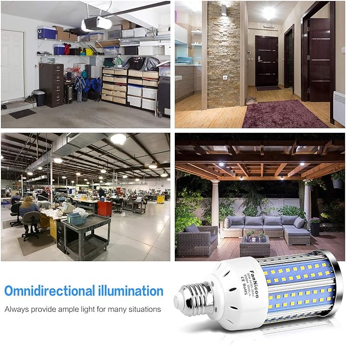 2-Pack 200W Equivalent LED Corn Light Bulb 3000 Lumen 6500K Cool White Daylight - Image 7