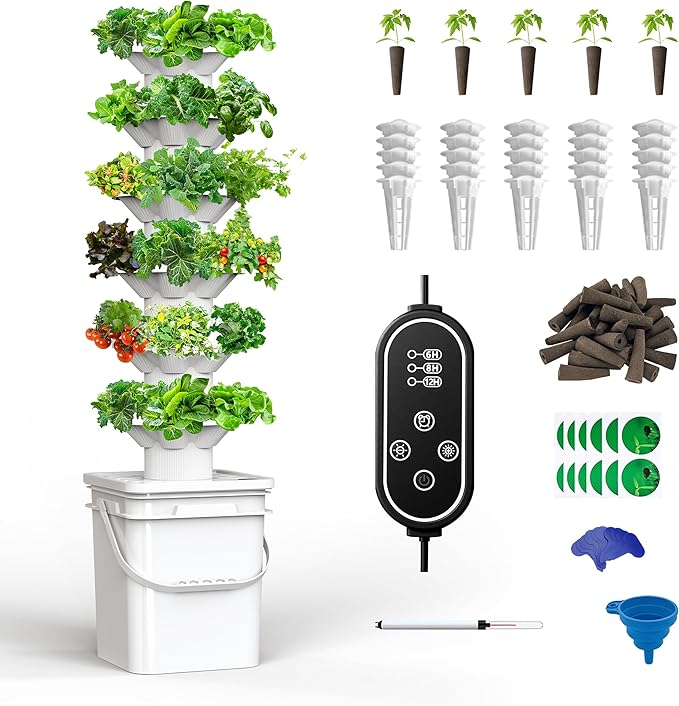 Vertical Hydroponics Growing System Kit, Indoor Outdoor Gardening System Kits by sjzxuv