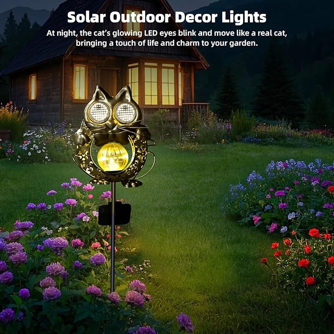 Solar Lights Outdoor Decor, Solar Cat Yard Decorations Outdoor, Garden - Image 3