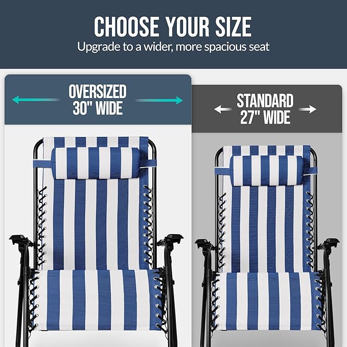 Best Choice Products Set of 2 Extra Wide Adjustable Steel Mesh Zero Gravity - Image 4