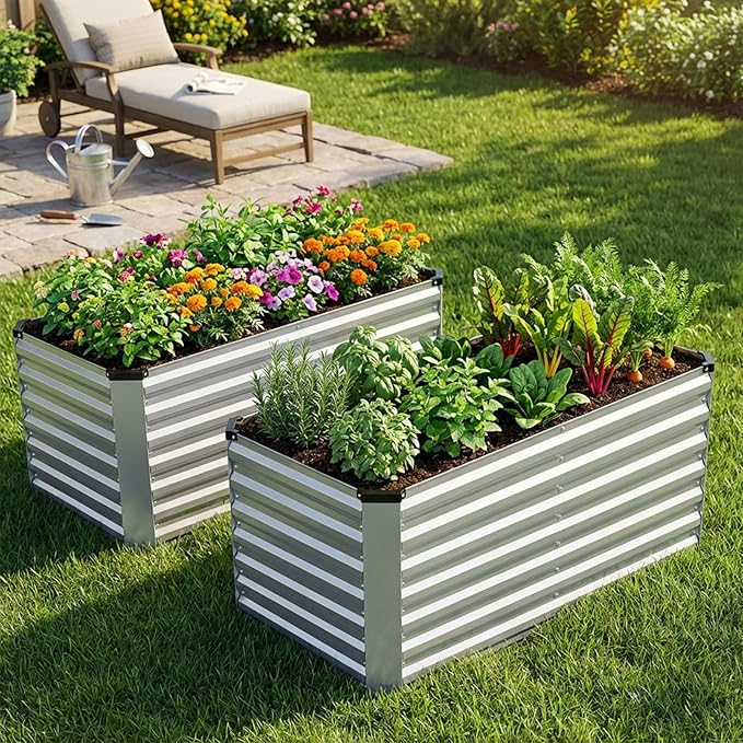 INNO STAGE 4x2x2ft Galvanized Raised Garden Bed, Raised Garden Bed Kit-Metal - Image 10