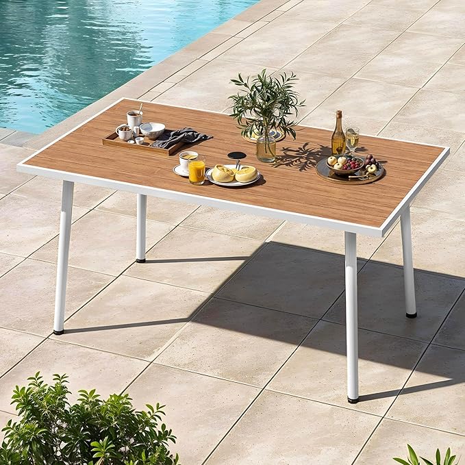 DWVO Patio Table Rectangle 59"x34.2", Patio Dining Table - Image 4