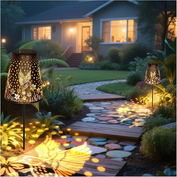 Solar Pathway Lights Outdoor, LED Bright Metal Retro Waterproof, Outside - Image 8