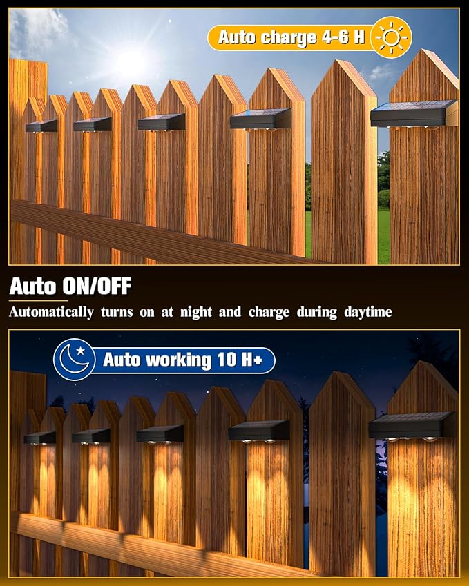 Solar Fence Lights 12 Pack, 50 Lumens Outdoor Fence Solar Lights - Image 5